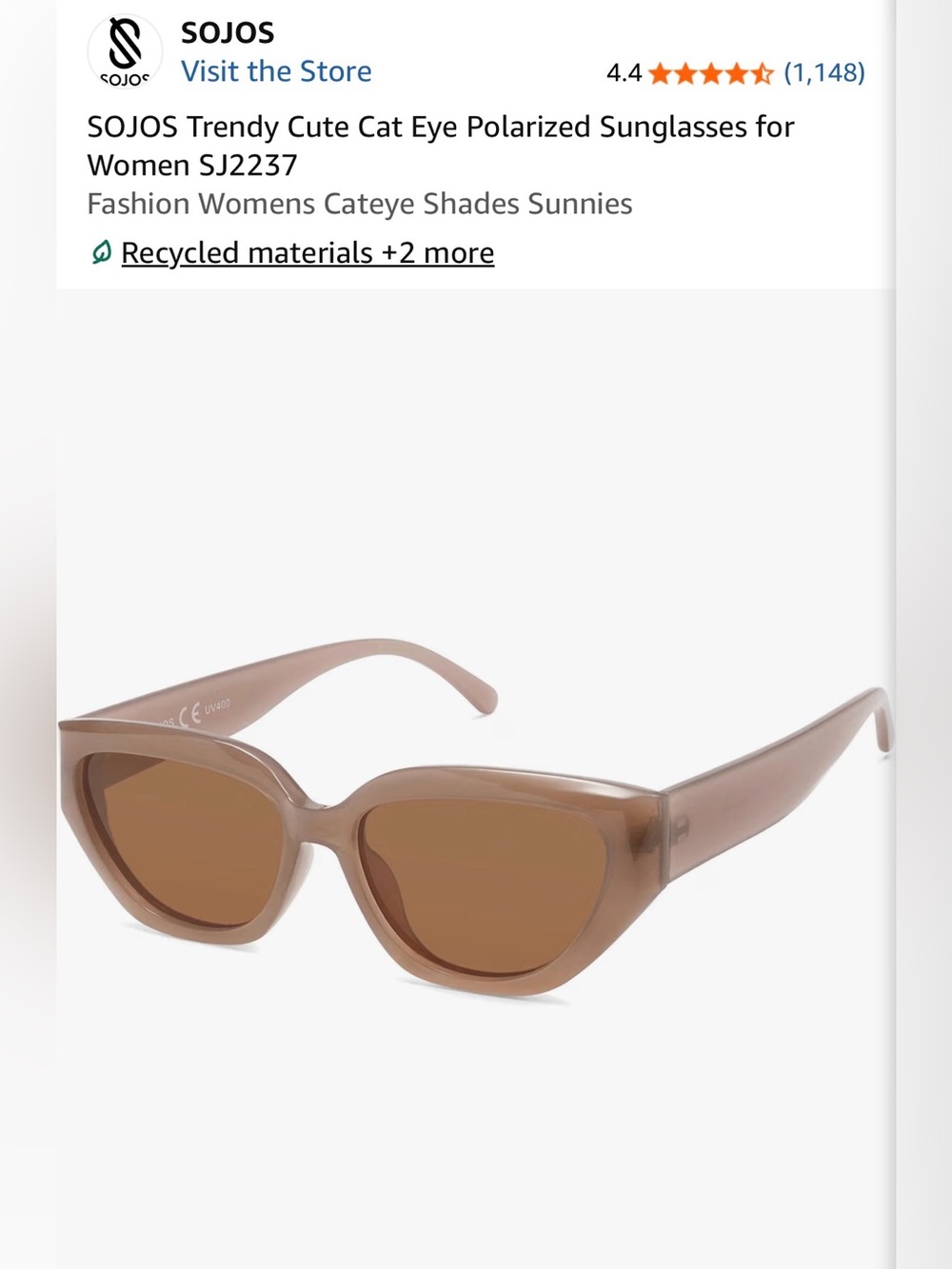 SOJOS | Brown Cat-Eye Sunglasses